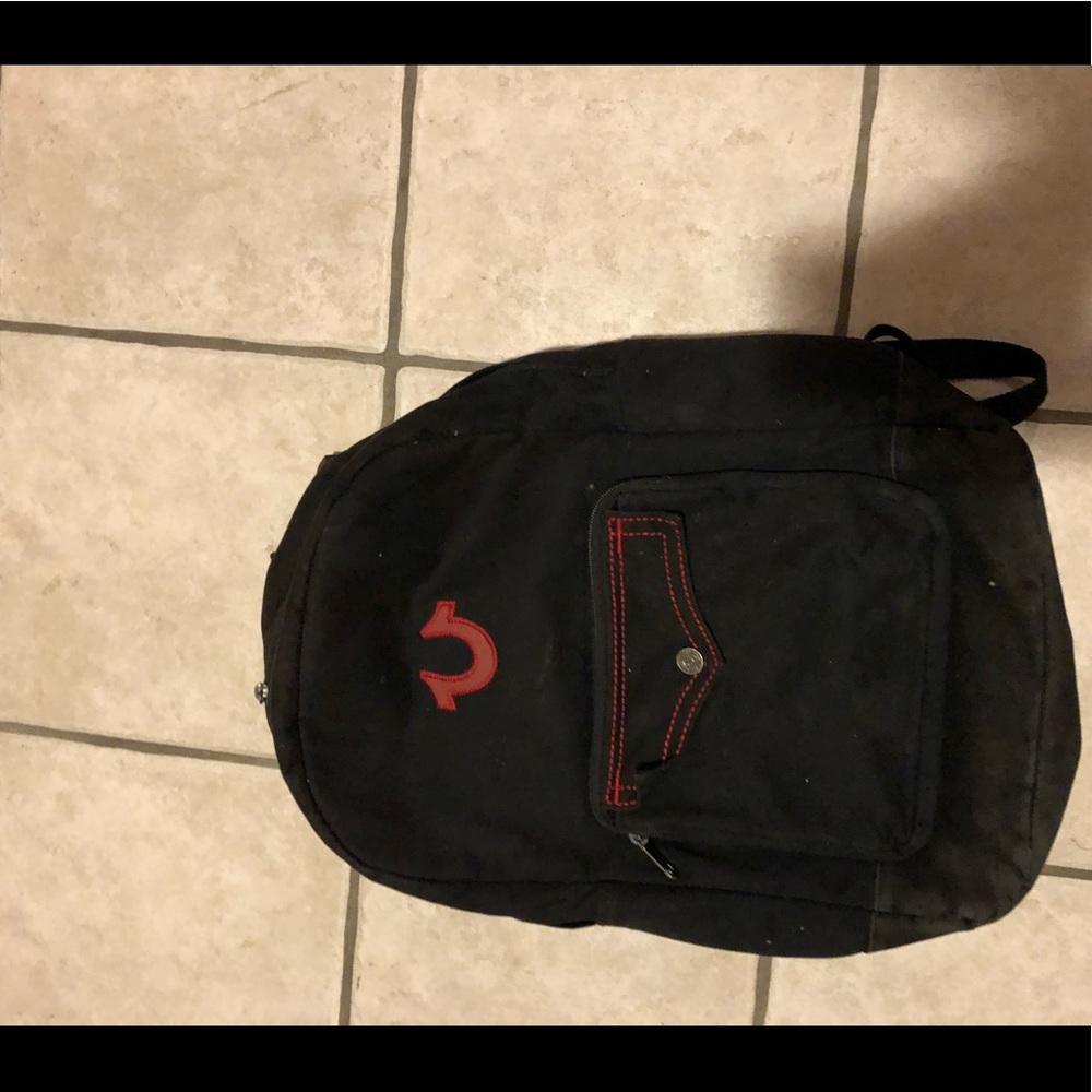 Authentic True Religion Red and Black Backpack